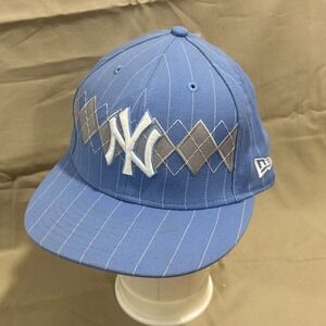 NBL New York Yankees Fitted Baseball Cap Blue Pinstripes